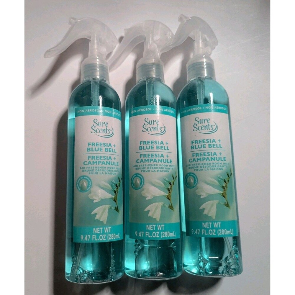Sure Scents Freesia Bluebell Room Mist Air Freshener Spray 9.47oz 3-Pack New